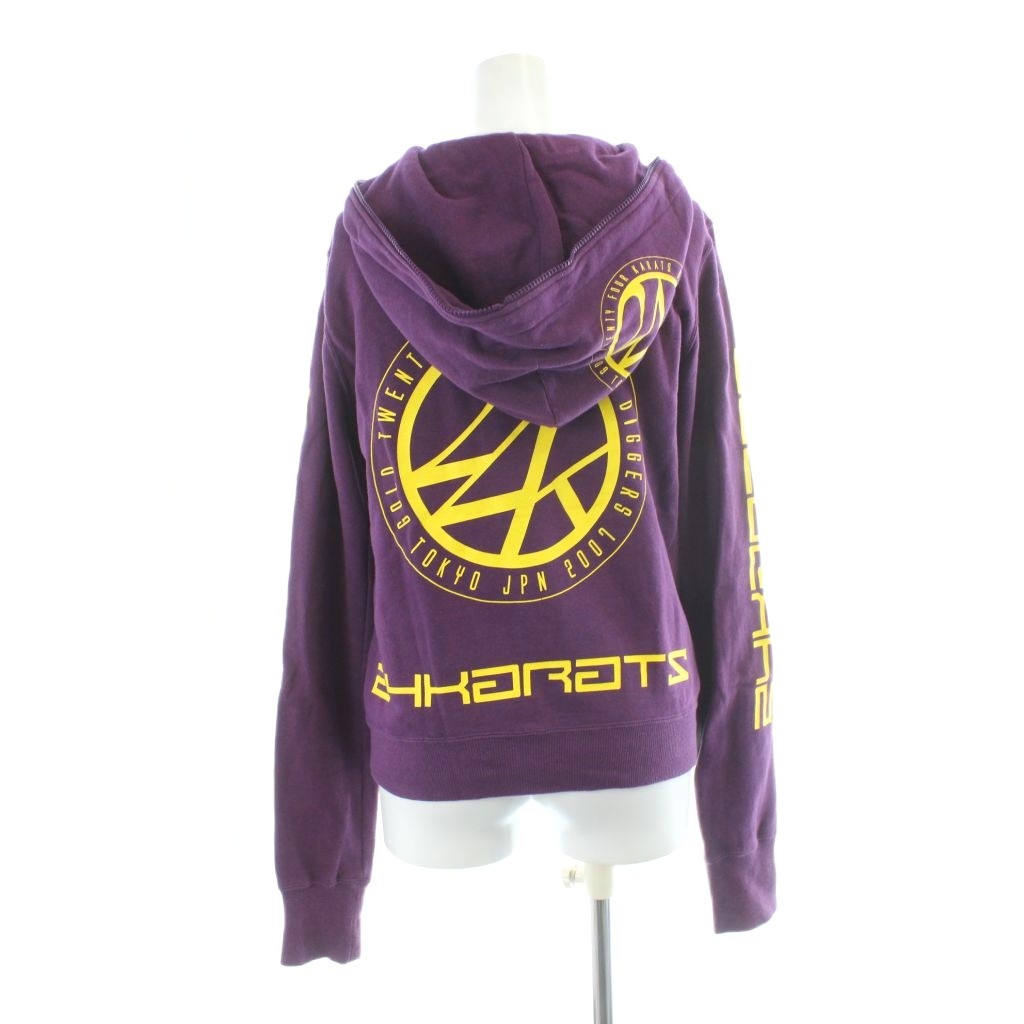 トゥエンティフォーカラッツ 24カラッツ 24karats ジップアップパーカー S 紫 パープル 長袖 フード付き ジップアップ /AB ■OS メンズ レディース