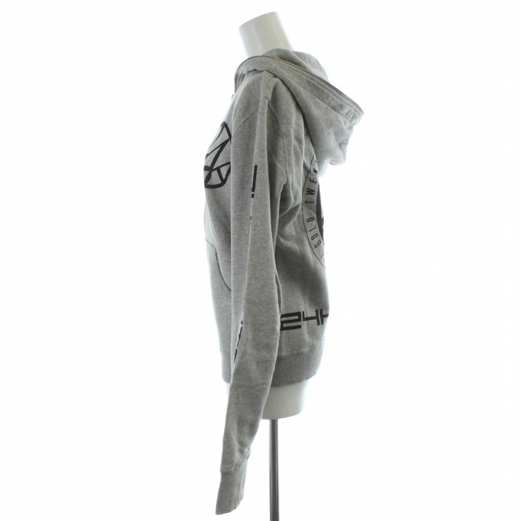トゥエンティフォーカラッツ 24カラッツ 24karats ジップアップパーカー パーカー S グレー ジップアップ 長袖 ロゴプリント /AB ■OS メンズ レディース