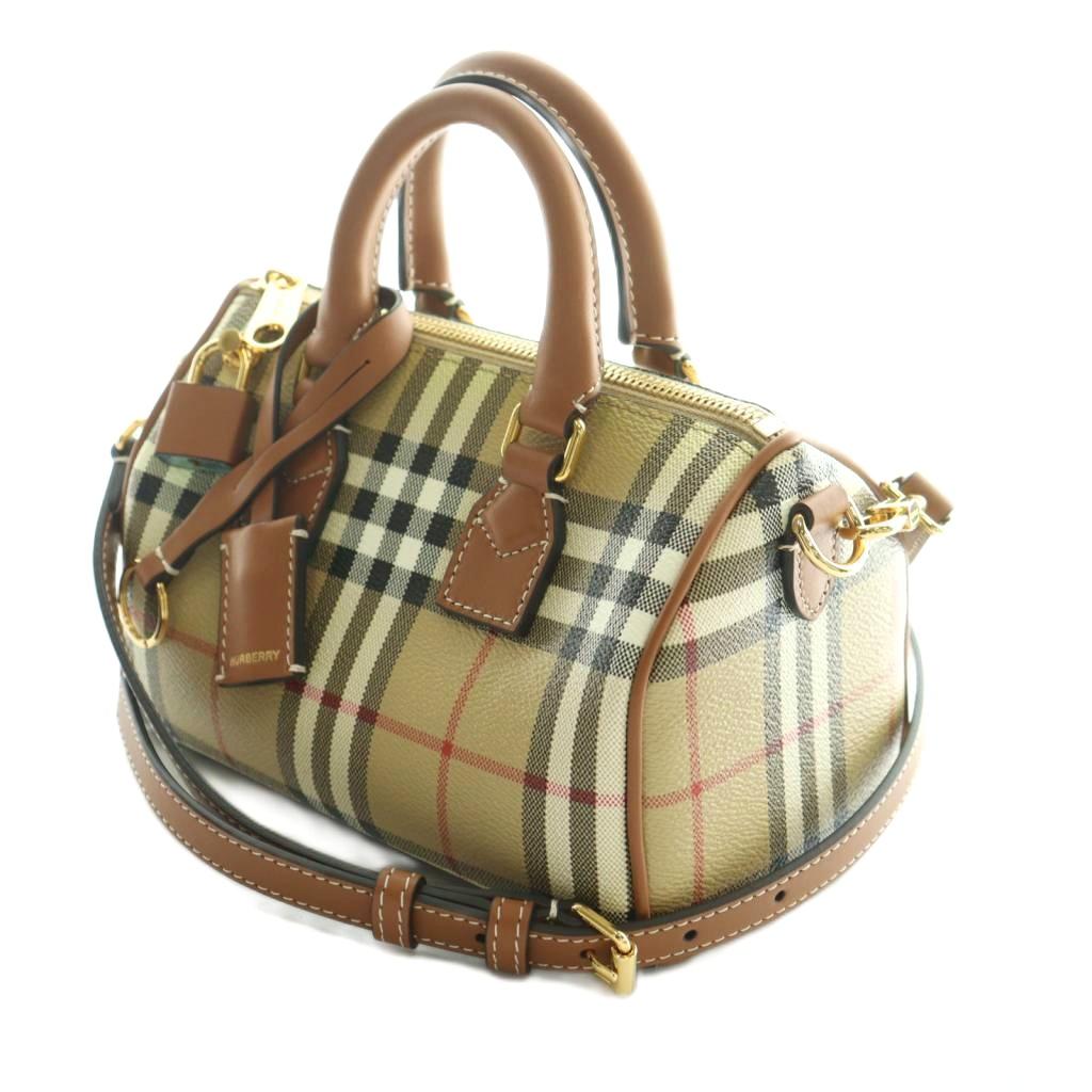 バーバリー BURBERRY ミニ チェック ボウリングバッグ ハンド 
