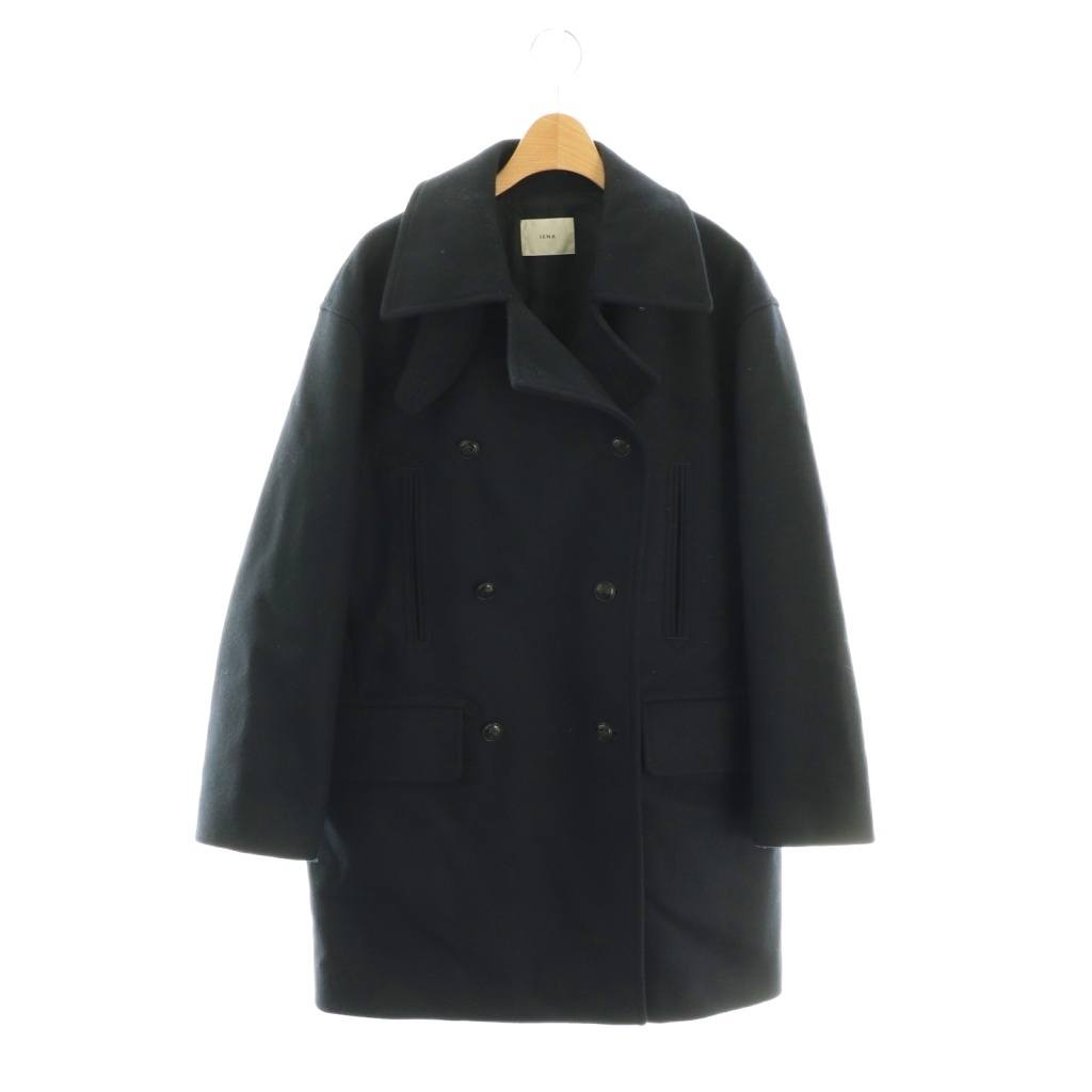 イエナ IENA 25AW メルトンウール ピーコート ダブル 36 ネイビー /HK ■OS  レディース