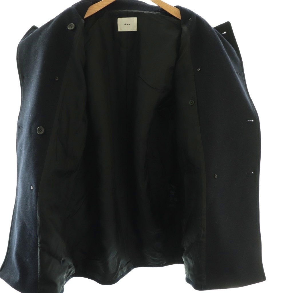 イエナ IENA 25AW メルトンウール ピーコート ダブル 36 ネイビー /HK ■OS  レディース