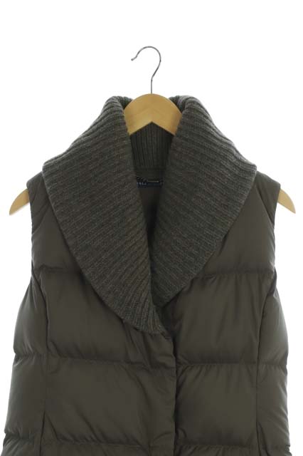 ラルフローレン Ralph Lauren ダウンベスト ニット 切替 S グレー My Os レディース