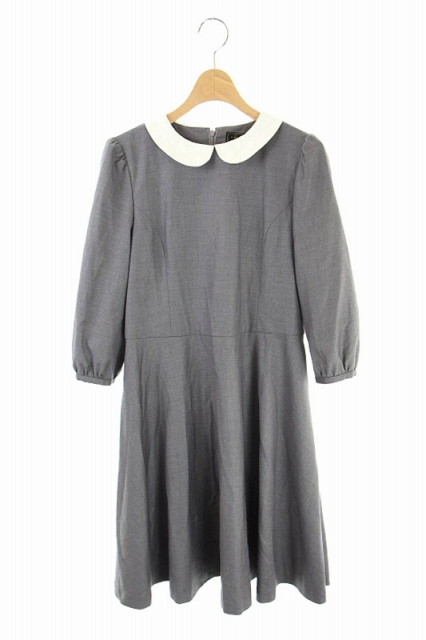 フランシュリッペ Franche Lippee Black シスターワンピース 長袖 ロング M グレー Ao Os レディース 170 ベクトルパーク