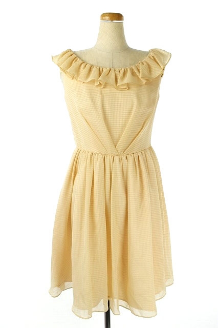 ジルバイジルスチュアート Jill By Jillstuart ワンピース 膝丈 ノースリーブ チェック フリル M ベージュ Es Osw レディース 170 ベクトルパーク