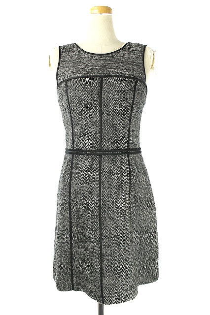 セオリー Theory ワンピース ミニ ノースリーブ ウール 切替 0 黒 グレー Es Osw レディース 170 ベクトルパーク