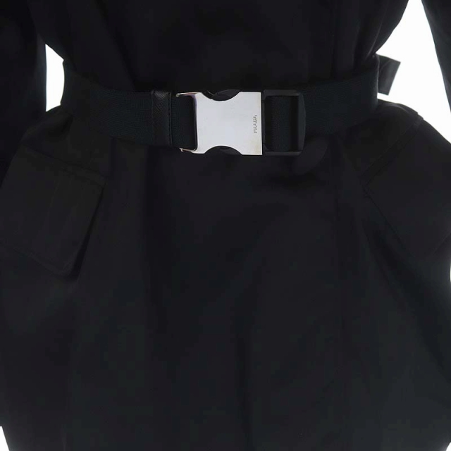 プラダ PRADA 19AW ベルト付ジャケット ミドル丈 ダブル くるみボタン  