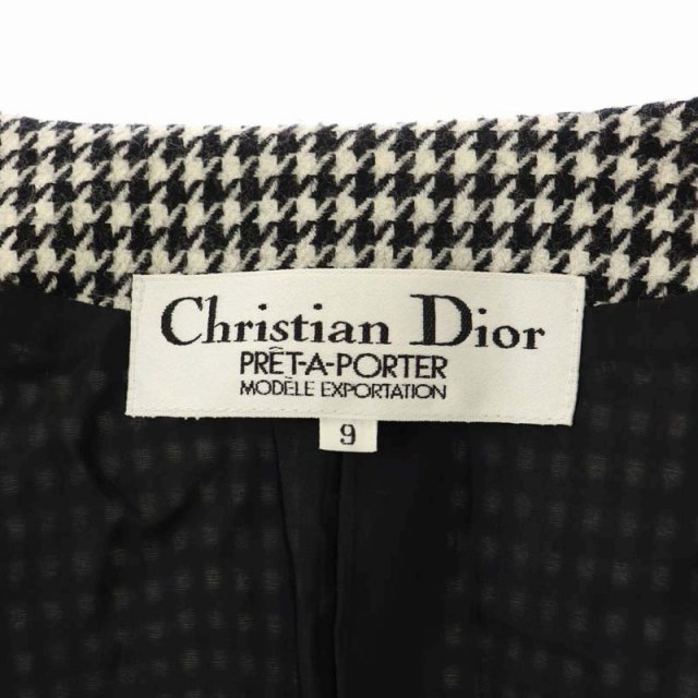 クリスチャンディオール Christian Dior 千鳥格子 ノーカラー  