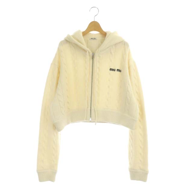 ミュウミュウ miumiu 21年製 ニット ウール カシミヤ混 ケーブル  