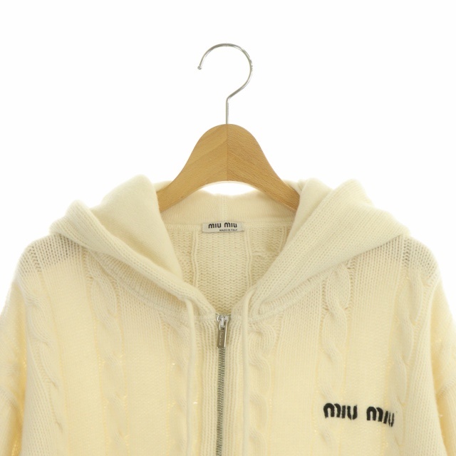 ミュウミュウ miumiu 21年製 ニット ウール カシミヤ混 ケーブル  