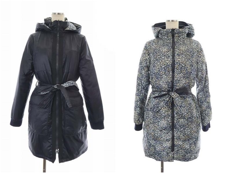 トリーバーチ TORY BURCH リバーシブル7ダウンジャケット 花柄 ジップ 