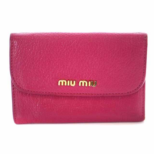 MIU MIU ピンク 三つ折り財布 【公式通販】