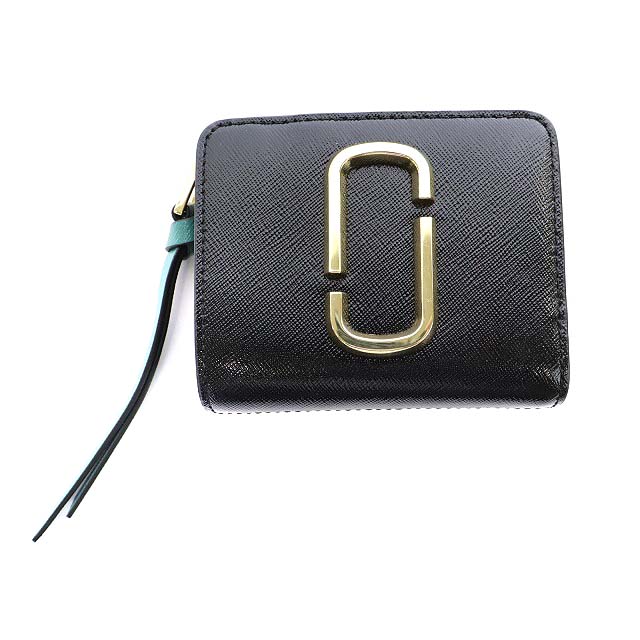マークジェイコブス MARC JACOBS 二つ折り財布 黒 白 ブラック  
