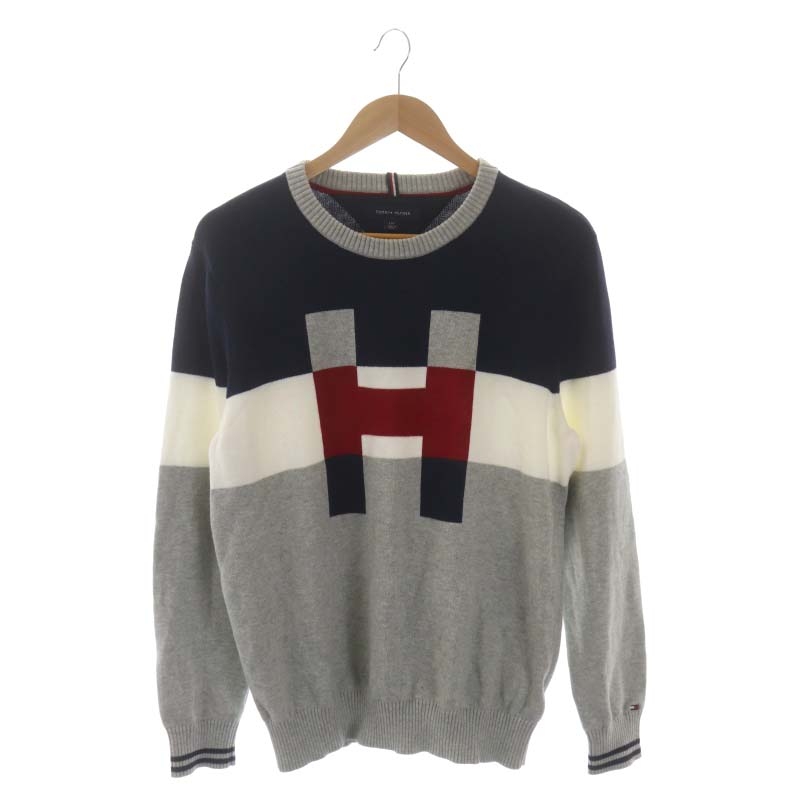 トミーヒルフィガー TOMMY HILFIGER ニット セーター 長袖 コットン L 