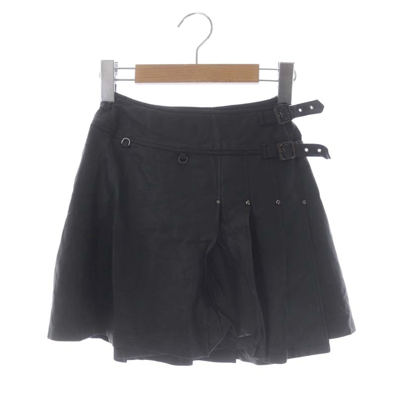 バーバリー ロンドン BURBERRY LONDON レザースカート ミニ フレア  