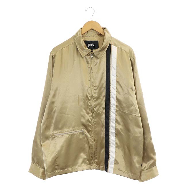 ステューシー STUSSY ジャケット ジャンパー ブルゾン サテン ライン 