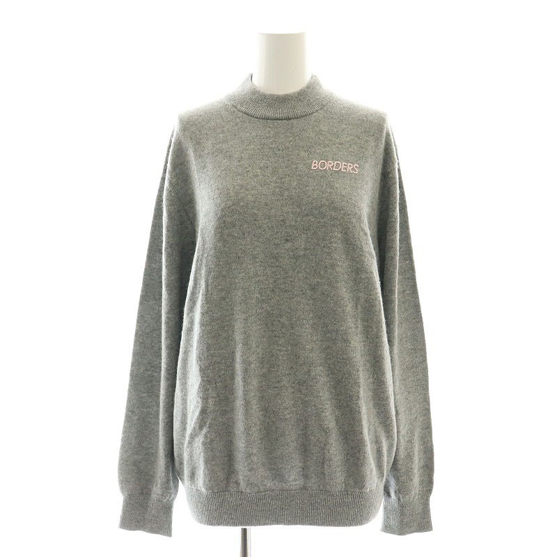 ボーダーズアットバルコニー カシミヤ100% ニット ロゴ刺繍 ブラック S ボーダーズアットバルコニー カシミヤ100% ニット ロゴ刺繍 ブラック S