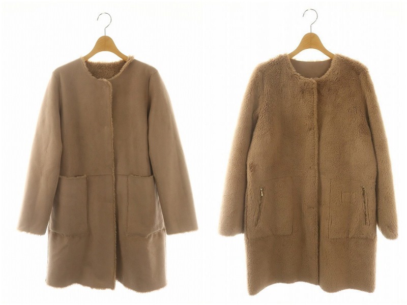 アナイ ANAYI リバーシブル エコファー コート ロング ノー アナイ ANAYI リバーシブル エコファー コート ロング ノー