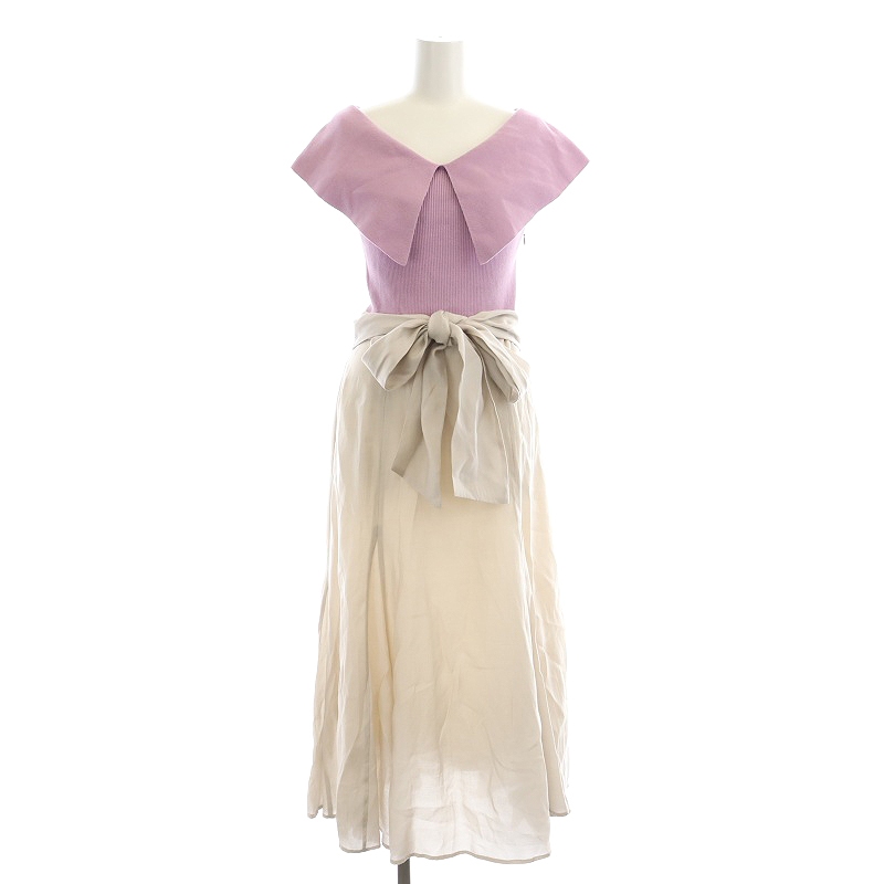 JUSGLITTY♡衿ニットドッキングワンピース （モカピンク）　サイズ2 JUSGLITTY♡衿ニットドッキングワンピース （モカピンク） サイズ2