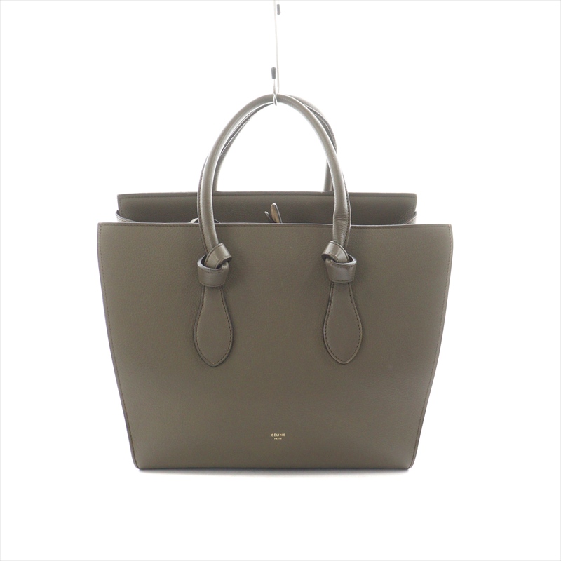 セリーヌ CELINE フィービー期 タイバッグ トートバッグ レザー グレー 