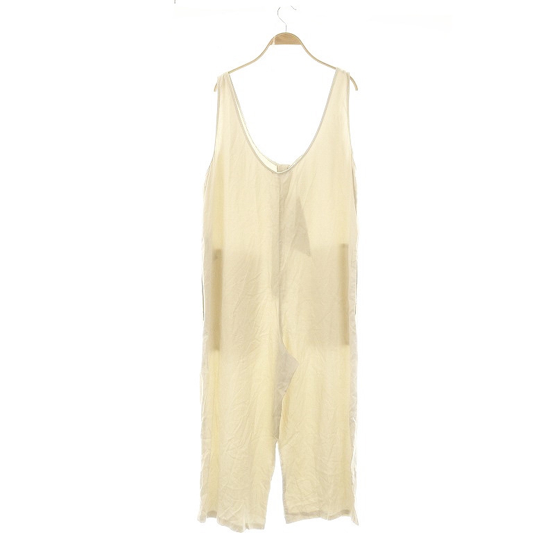 ザラ ZARA オールインワン サロペット ワイドパンツ M ベージュ /DF 