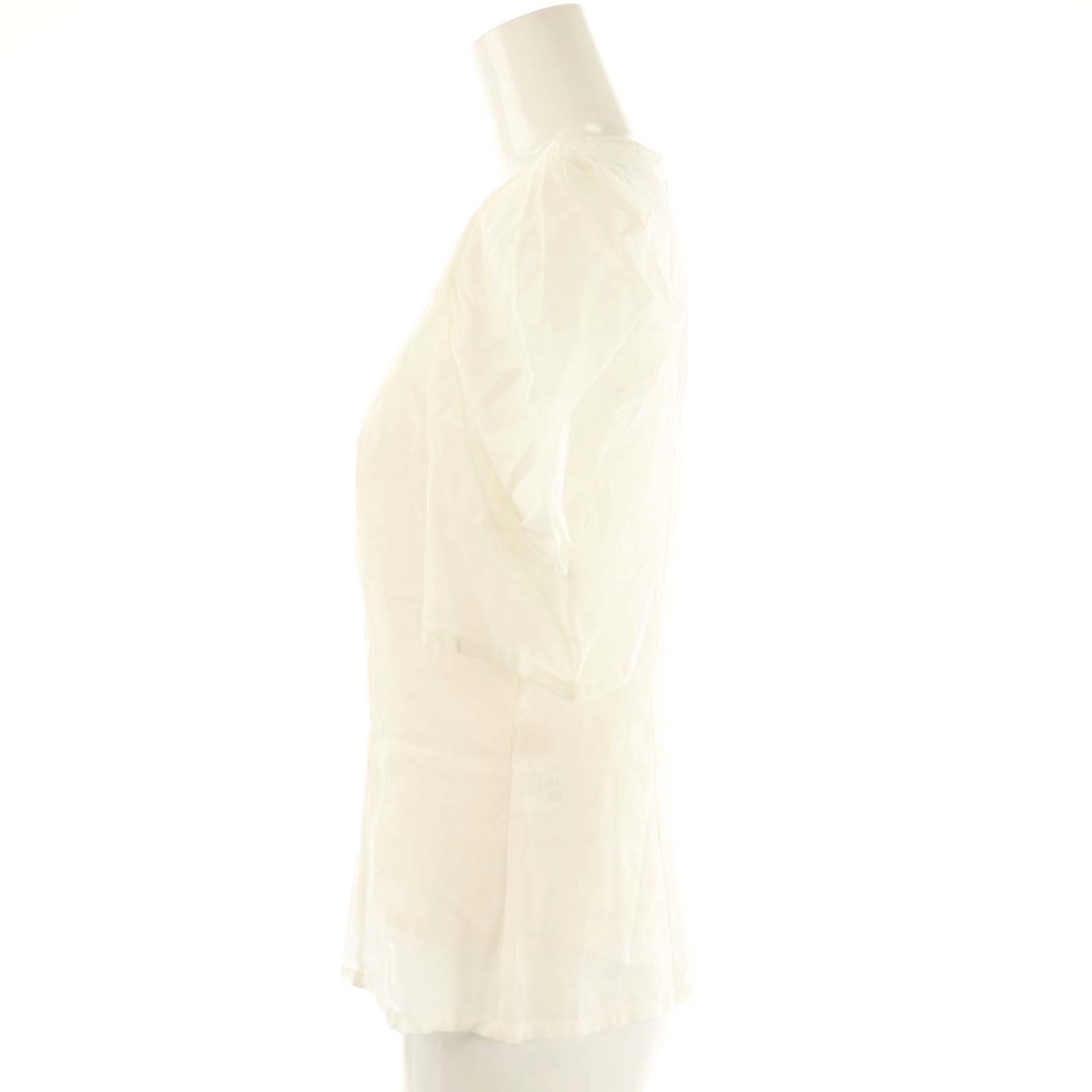 cygneシーニュ　ホワイト パフスリーブ シーニュ cygne バックジップパフスリーブシアーブラウス 0 ホワイト