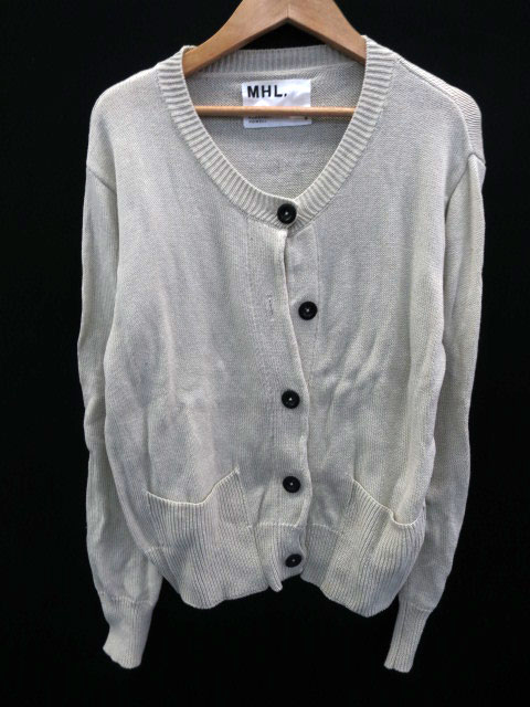 マーガレットハウエル Mhl カーディガン ニット フロントボタン 2 白 ホワイト Ah48 メンズ 171 ベクトルパーク