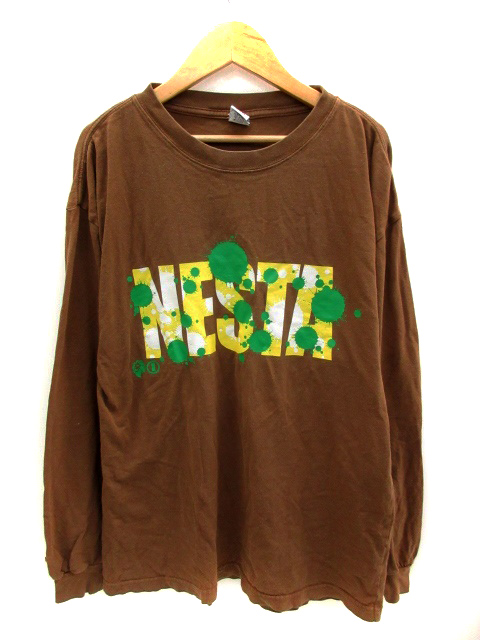 ネスタブランド Nesta Brand Tシャツ カットソー 長袖 丸首 文字 L 茶 ブラウン Ns6 メンズ 171 ベクトルパーク ネスタブランド Nesta Brand Tシャツ カットソー 長袖 丸首 文字 L 茶 ブラウン Ns6 メンズ 171 ベクトルパーク