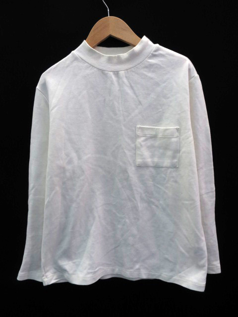 アバハウス Abahouse Tシャツ ボトルネック 長袖 厚手 無地 2 白