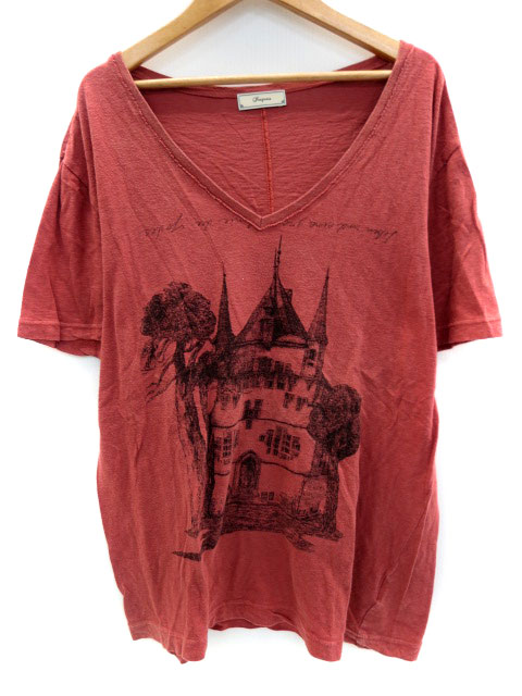 フラジャイス fraguais Tシャツ カットソー Vネック 半袖 プリント 3 