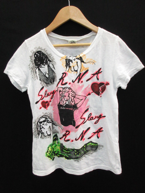 アールエヌエー RNA Tシャツ カットソー 半袖 Uネック イラスト ロゴ M  