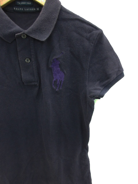 ラルフローレン Ralph Lauren ポロシャツ 半袖 ビッグポニー 3 数字 アップリケ M 紫 パープル Ns39 レディース 171 ベクトルパーク