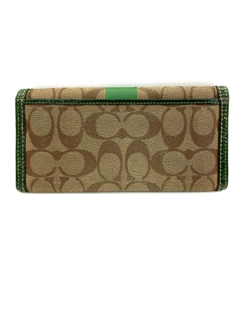 コーチ Coach 長財布 二つ折り 小銭入れあり シグネチャー フェイクレザー 茶 ブラウン 緑 グリーン My17 メンズ レディース 171 ベクトルパーク