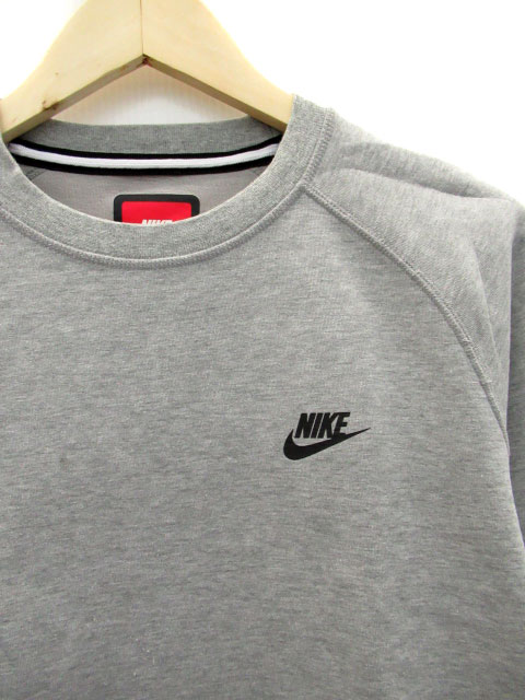 ナイキ Nike トレーナー プルオーバー スウェット 長袖 ラウンドネック ロゴ 無地 S グレー Ms13 メンズ 171 ベクトルパーク