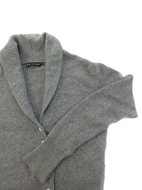 Ralph Lauren グレー ニットカーディガンカシミアショールカラー