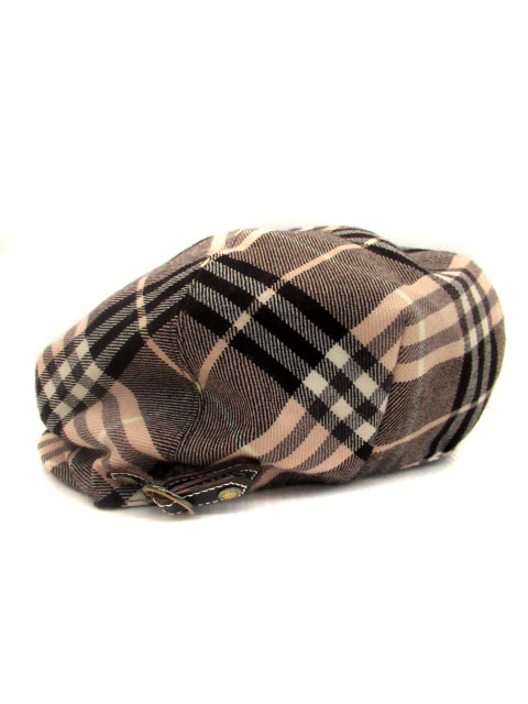 バーバリーブルーレーベル BURBERRY BLUE LABEL 帽子 ハンチング キャスケット チェック柄 マルチカラー ピンク ブラウン 茶  /MS1 レディース