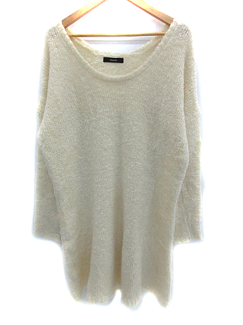 リエンダ Rienda ワンピース ニット セーター ミニ ラウンドネック 長袖 オーバーサイズ F オフホワイト Ns36 レディース 171 ベクトルパーク