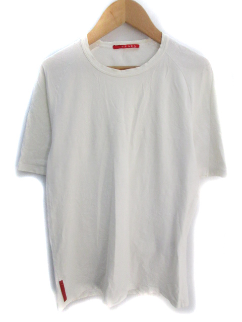プラダスポーツ PRADA SPORT Tシャツ カットソー 半袖 Uネック 無地 S  