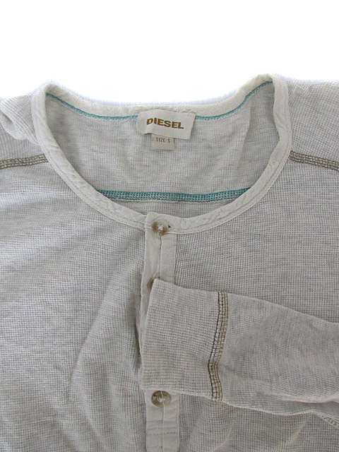 ディーゼル DIESEL Tシャツ カットソー ヘンリーネック 長袖 ワッフル 