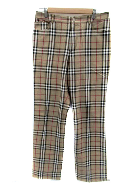Burberry ブラウン チェック柄 スラックス Burberry ブラウン チェック