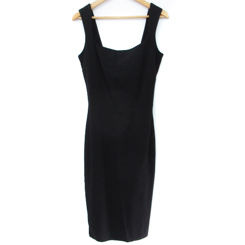 ディー ジー ドルガバ ドルチェ ガッバーナ D G ワンピース タイト ミモレ丈 ノースリーブ 無地 スリット 38 黒 ブラック Ff14 レディース 171 ベクトルパーク