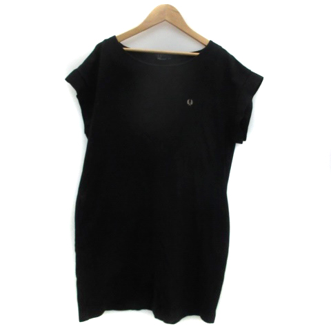 フレッドペリー Fred Perry ワンピース ミニ丈 半袖 ラウンドネック 刺繍 10 ブラック 黒 Ym35 レディース 171 ベクトルパーク