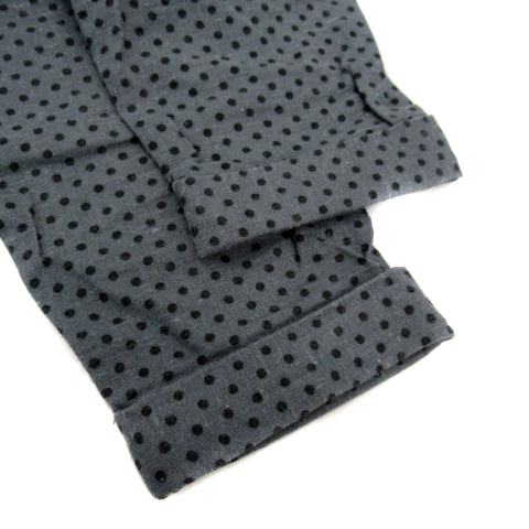 スタディオクリップ Studio Clip ワンピース ミニ丈 七分袖 Vネック ドット柄 ロールアップ リネン M ブルーグレー 黒 Sy17 レディース 171 ベクトルパーク