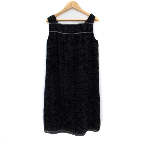 キャサリンロス Katharine Ross ワンピース スクエアネック ノースリーブ ひざ丈 ベロア レース Ma 黒 ブラック グレー Ho9 レディース 171 ベクトルパーク