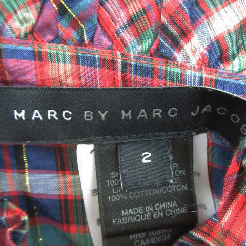 マークバイマークジェイコブス Marc By Marc Jacobs ワンピース キャミソール ひざ丈 チェック柄 2 レッド 赤 ブルー 青 Ym6 レディース 171 ベクトルパーク