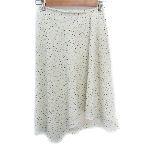 アンタイトル UNTITLED スカート フレア ロング丈 総柄 マルチカラー 1 白 カーキ ホワイト /FF13 レディース