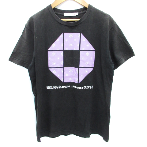 ロッキングオン Rockin On Tシャツ カットソー 半袖 ラウンドネック ロゴプリント M 黒 紫 ブラック パープル Ff16 メンズ 171 ベクトルパーク