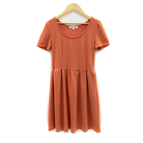ロペピクニック Rope Picnic ワンピース ひざ丈 半袖 ラウンドネック 総柄 38 オレンジ Sy27 レディース 171 ベクトルパーク
