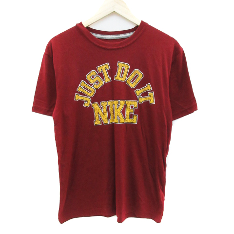 ナイキ Nike Tシャツ カットソー 半袖 ラウンドネック プリント ロゴ M エンジ 黄 イエロー 677 Sm6 メンズ 171 ベクトルパーク