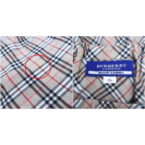 バーバリーブルーレーベル　ペプラムブラウス　ストライプ　オフショルダー　日本製 バーバリーブルーレーベル BURBERRY BLUE LABEL ブラウス