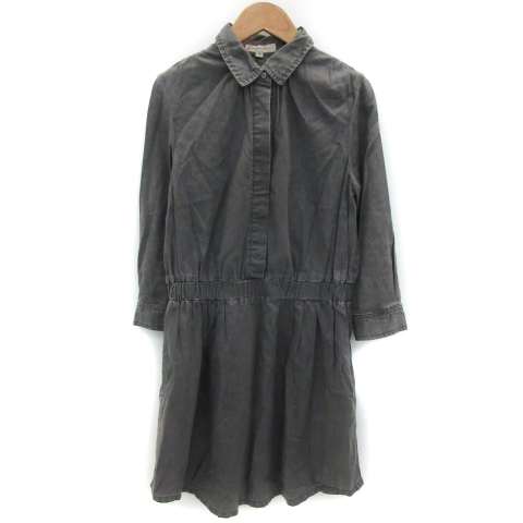 ポール ジョー シスター Paul Joe Sister ワンピース シャツ ひざ丈 七分袖 ウォッシュ加工 36 グレー Ym16 レディース 171 ベクトルパーク